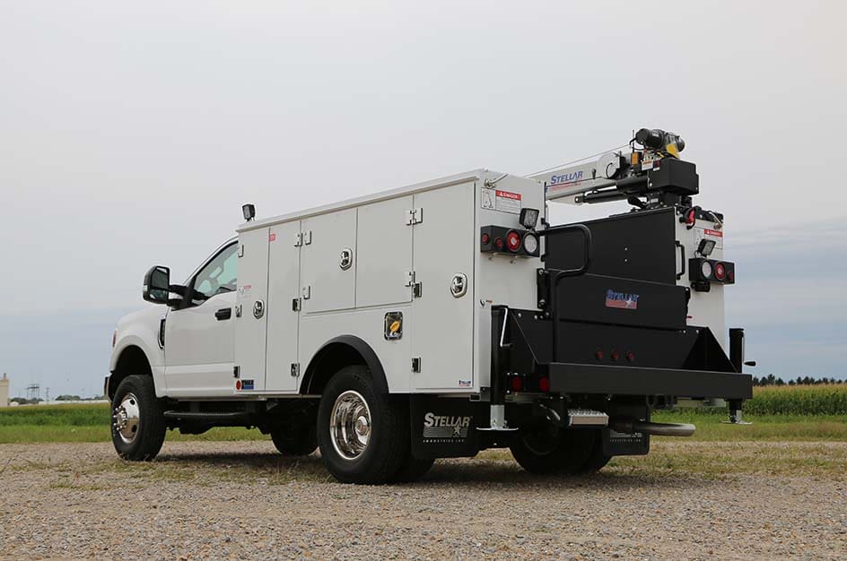 The rear view of a white TMAX 16K