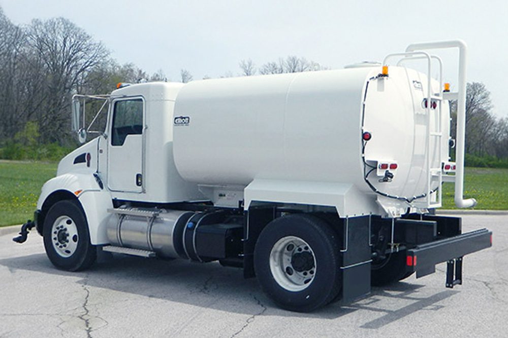 White water truck rear driver side view